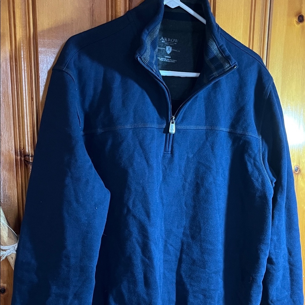 Arrow Men's Navy Zip-Up Sweater - Picture 3 of 4